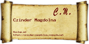 Czinder Magdolna névjegykártya